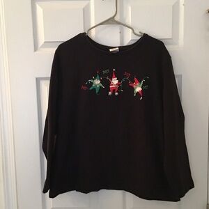 Bechamel Black Sweatshirt with Festive Embroidery